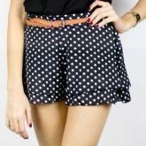 Short Saia Poá Preto