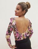 Body Floral com Babado